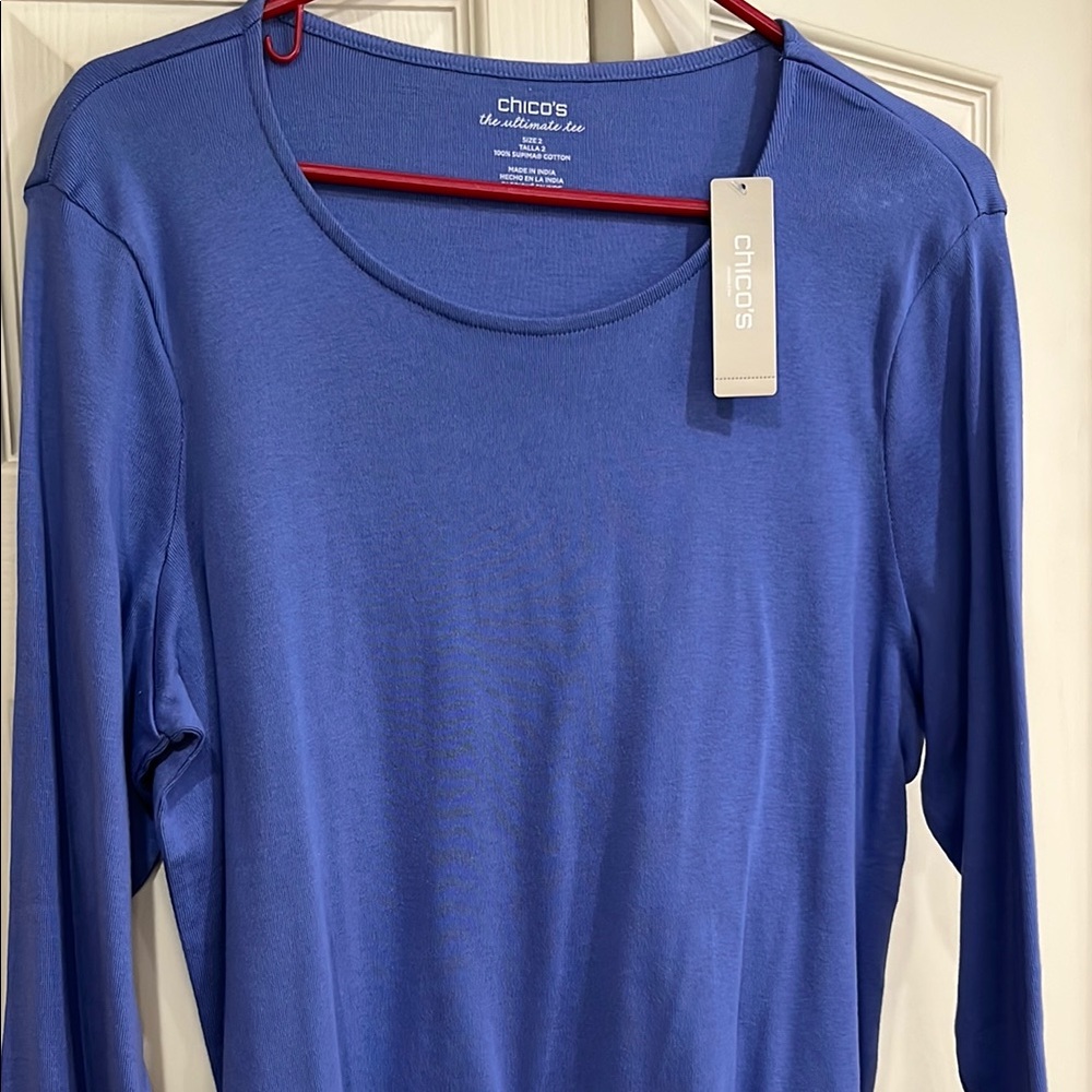 Chico's Vibrant Blue Long Sleeve Top - Picture 1 of 3